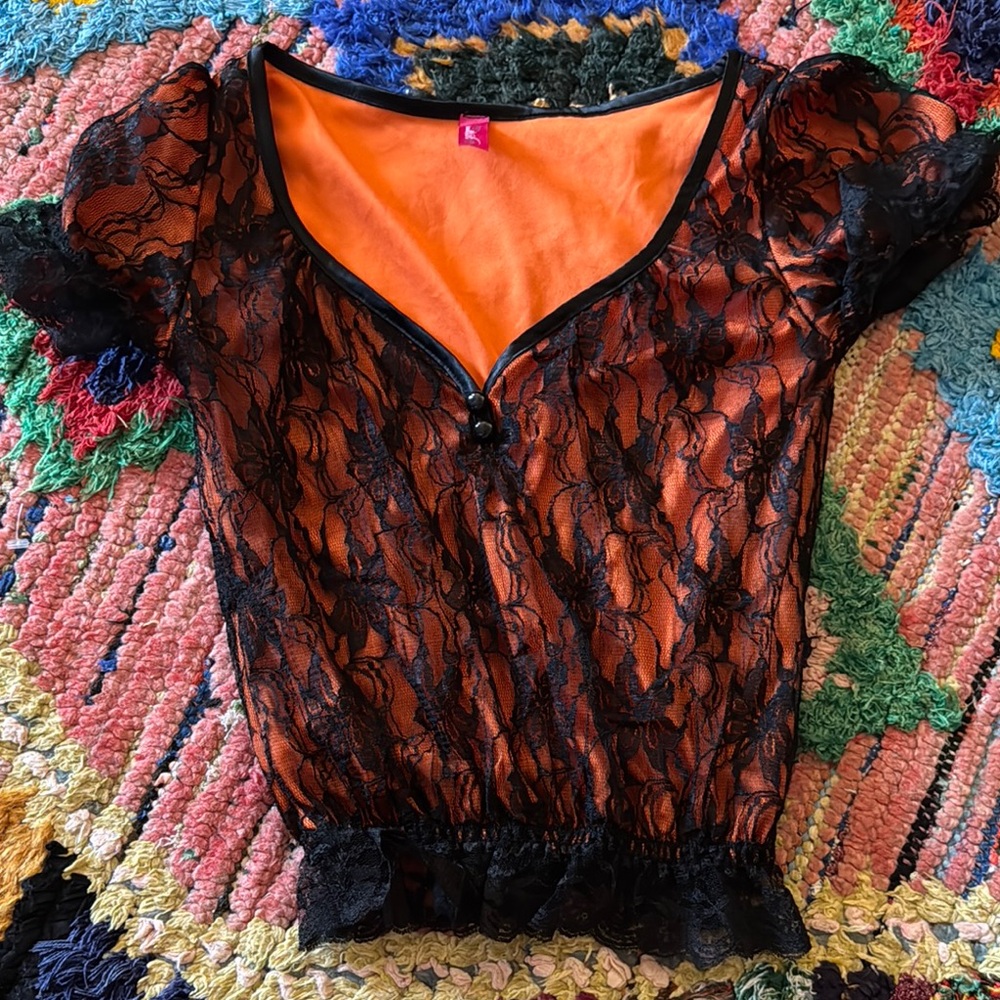 Y2K Fashion Exit Lace Blouse Top